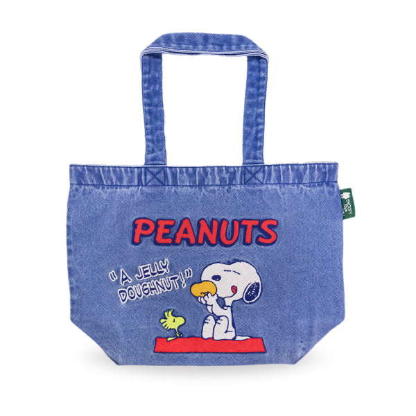 スヌーピー 刺繍デニムB4トート (SNOOPYドーナツ)