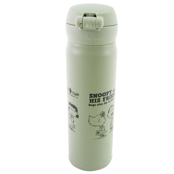 スヌーピー サーモス0.5L (凧揚げ/オリーブグリーン)