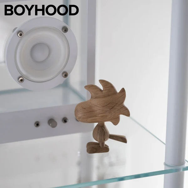 『BOYHOOD』北欧の天然オーク材オブジェ SNOOPY(ウッドストック) SMALL