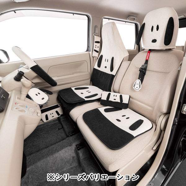 スヌーピー 前席用シートカバー 1枚 (もふもふスヌーピー/ホワイト)