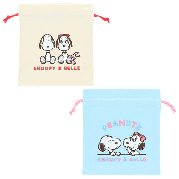 スヌーピー サガラ刺繍巾着 (SNOOPY & BELLE)