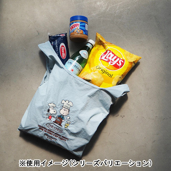 スヌーピー ストラップ付きショッパーバッグ (BEIGE)