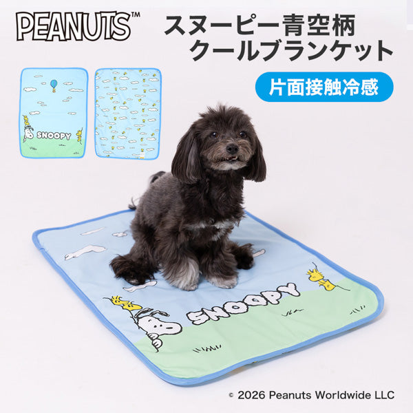 スヌーピー青空柄クールブランケット