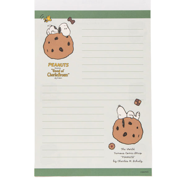 スヌーピー48レターパッド Yummy Cookie Days! (水色)